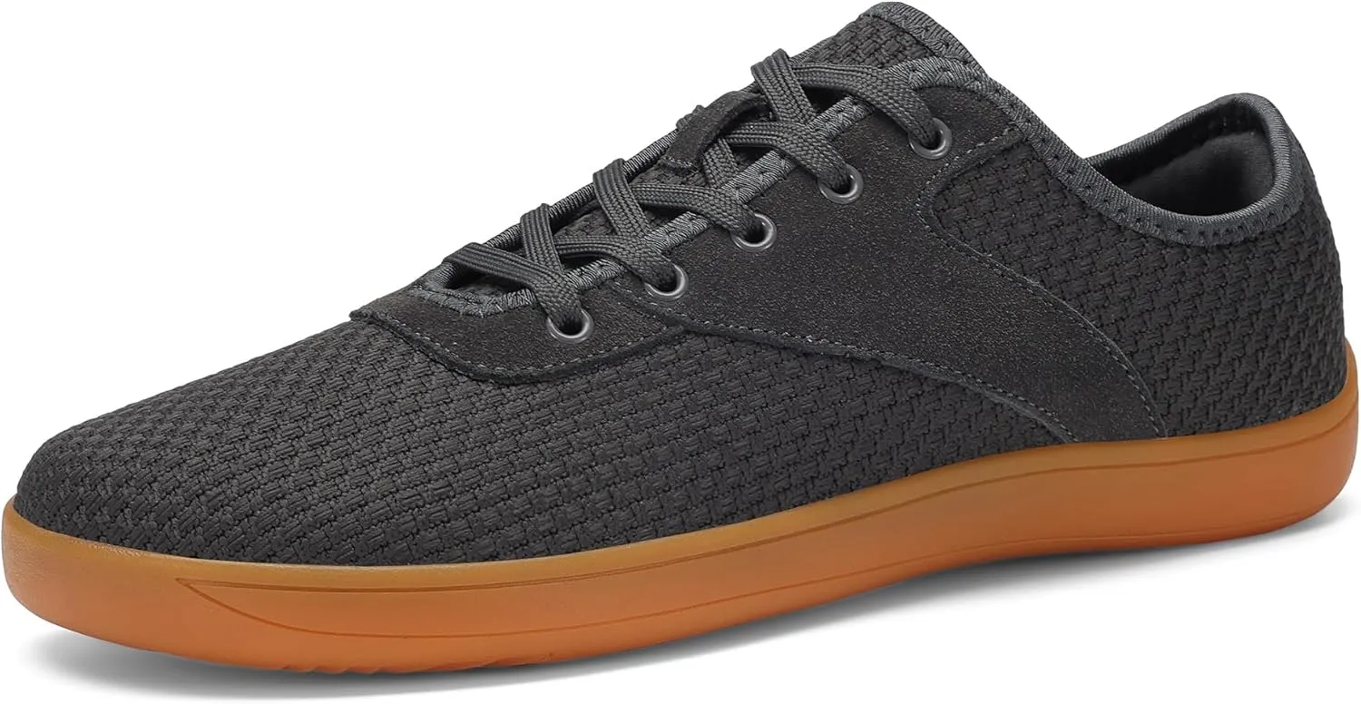 LCGJR Men's Wide Toe Box Shoes Minimalist Barefoot Walking Shoes Extra Wide Width Zero Drop Shoes Lightweight Breathable Sneakers