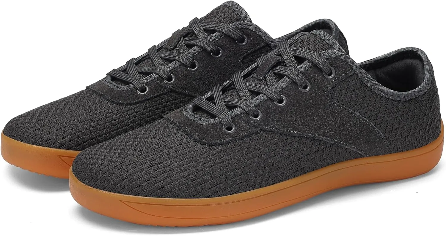 LCGJR Men's Wide Toe Box Shoes Minimalist Barefoot Walking Shoes Extra Wide Width Zero Drop Shoes Lightweight Breathable Sneakers