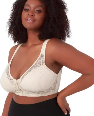 LEADING LADY, The Lora, Wireless Bra, Seamless Flat Back, Front-Closure, Lace Overlay, Lightly Padded Cups, Side Smoothing