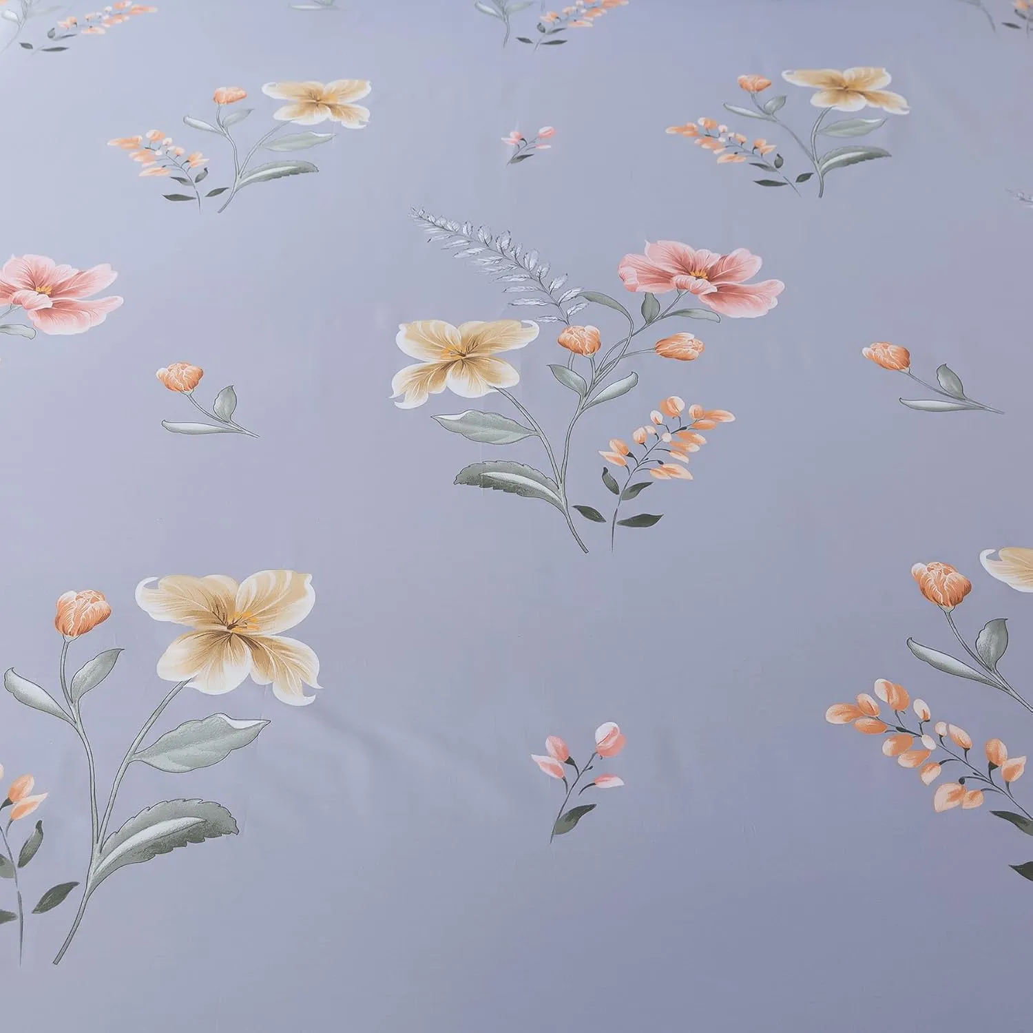 Lemfux Queen Sheet Set 4 Pieces Cotton Floral Pattern Vintage Purple Sheet Set, Garden Style Shabby Chic Soft Bed Sheet 1 Flat Sheet 102"x98", 1 Fitted Sheet 60"x80", 2 Pillowcases 20"x29"