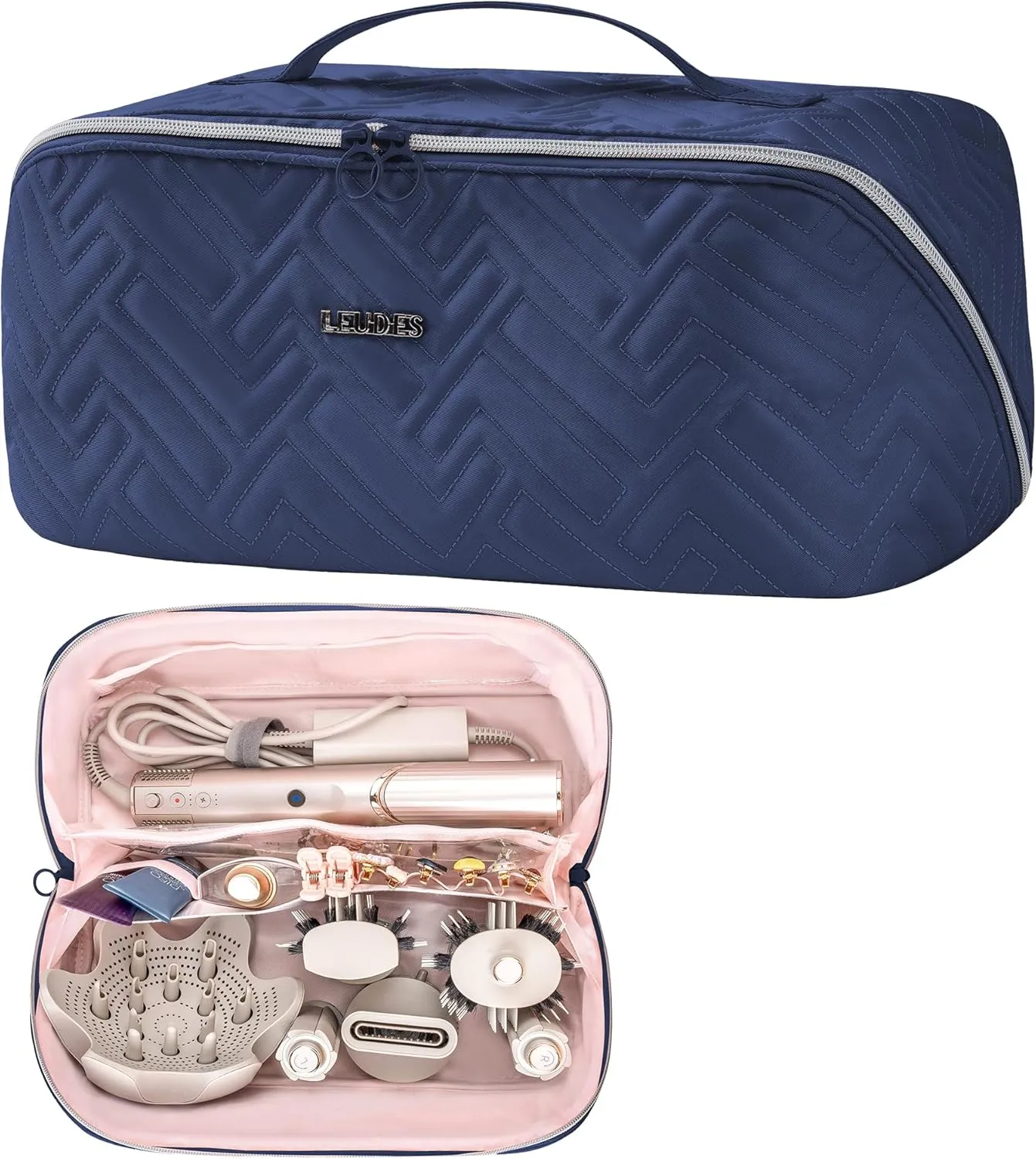 Leudes Hair Tools Travel Bag for Shark Flexstyle Portable Shark Hair Air Wrap Dryer Case (Navy Blue)