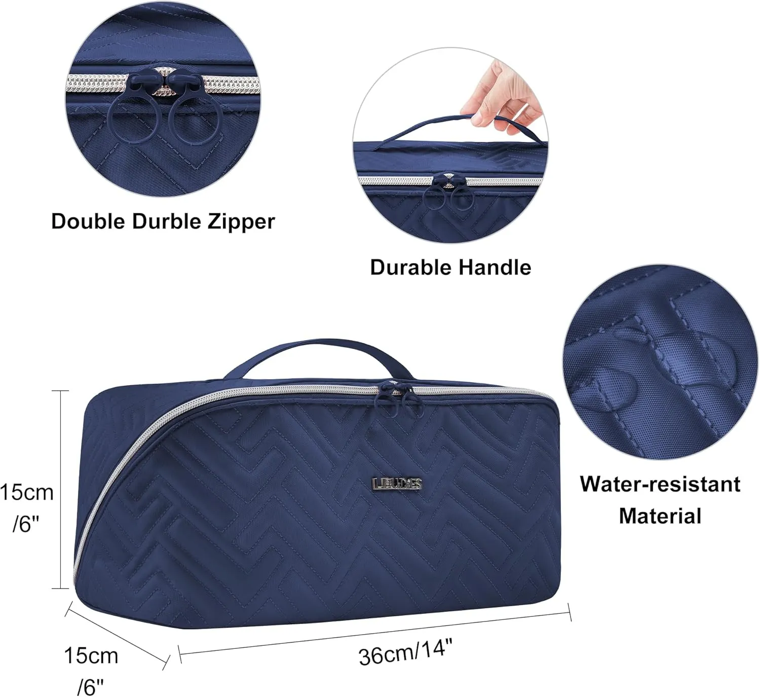 Leudes Hair Tools Travel Bag for Shark Flexstyle Portable Shark Hair Air Wrap Dryer Case (Navy Blue)