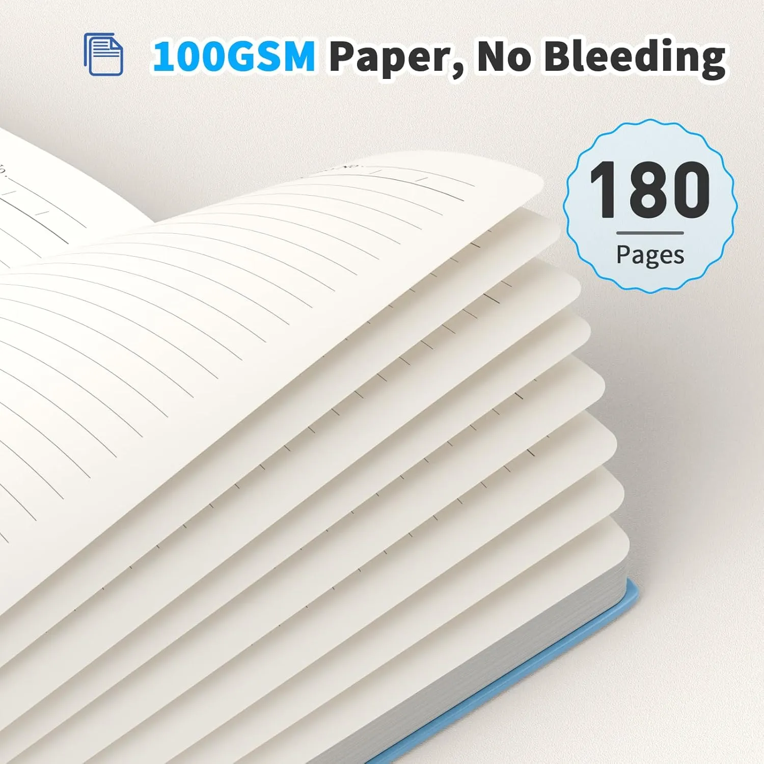Lined Journal Notebook, 8 Pack, 180 Pages, A5 Journals for Writing, 100 GSM Thick Paper, Small Notebooks Daily Journal for Women Men Work, Business, School, Travel Supplies