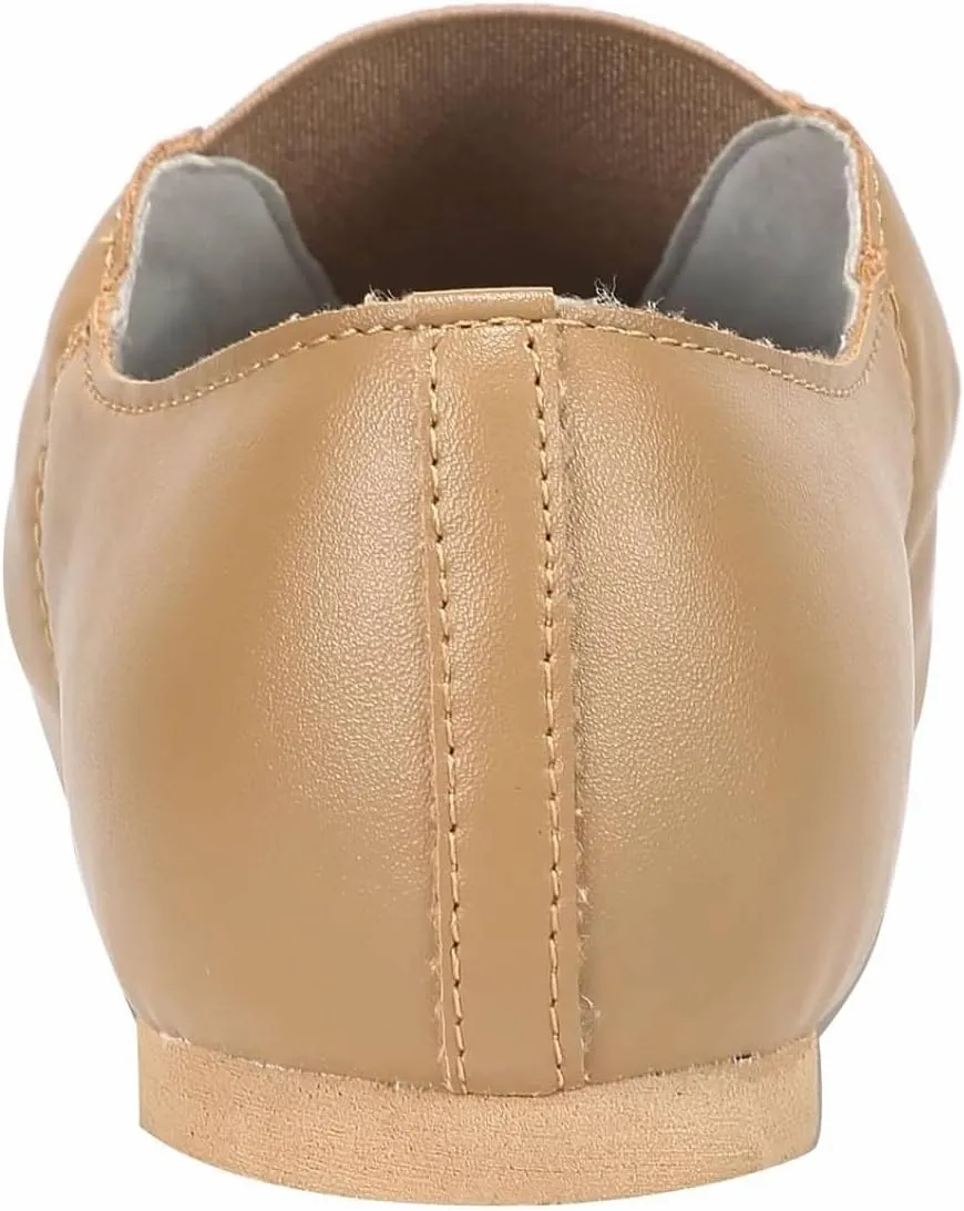Linodes Unisex PU Leather Upper Slip-on Jazz Shoe with Up Elastic for Women and Men's Dance Shoes-UPD