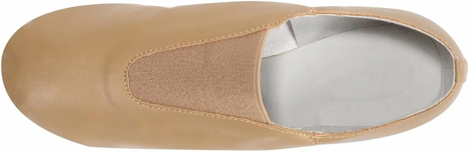 Linodes Unisex PU Leather Upper Slip-on Jazz Shoe with Up Elastic for Women and Men's Dance Shoes-UPD
