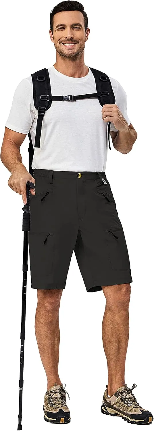 Little Donkey Andy Men's Cargo Shorts Quick Dry Hiking Shorts for Men Camping Travel Golf with 4 Zipper Pockets