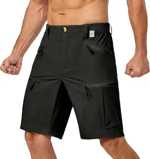 Little Donkey Andy Men's Cargo Shorts Quick Dry Hiking Shorts for Men Camping Travel Golf with 4 Zipper Pockets