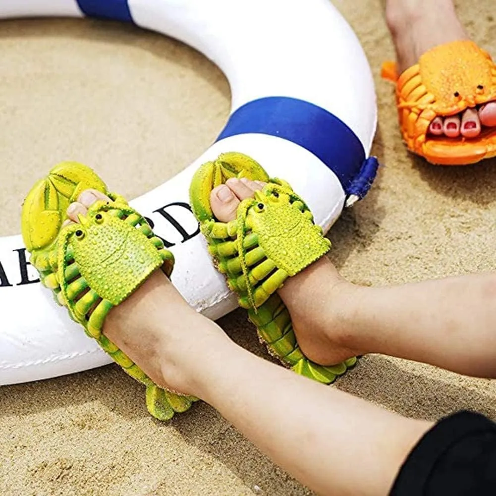 Lobster Slippers Summer Funny Animal Flip Flops Kids Cute Beach Shoes Women Soft Creative Shower Sandals Men Casual Waterproof Slides