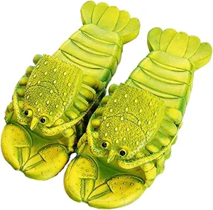 Lobster Slippers Summer Funny Animal Flip Flops Kids Cute Beach Shoes Women Soft Creative Shower Sandals Men Casual Waterproof Slides