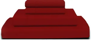 Luxurious 800 Thread Count 100% Egyptian Cotton 4-PCs Bed Sheet Set, Easily Fit up to 19-24" Inch Deep Pocket Solid Pattern (Twin XL, Burgundy)