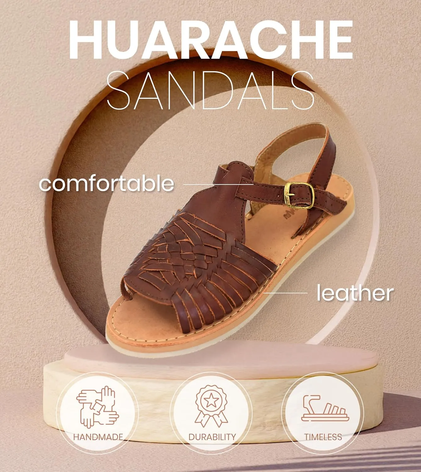 Macarena Collection Womens Shoes Leather Sandals for Women | Huarache Handmade Mexican Sandals Women | Comfortable & Stylish Womens Sandals 3044