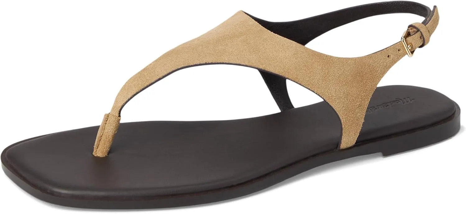 Madewell Women's Piaule Thong Ankle Strap-Suede Sandal