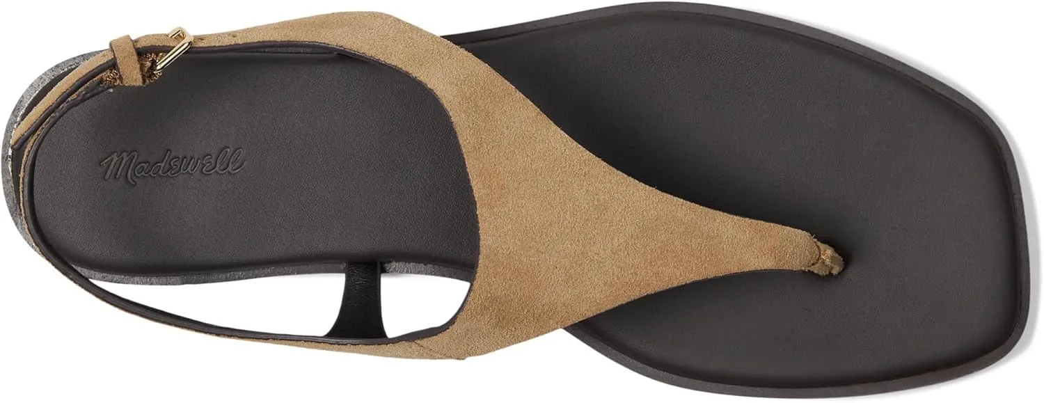 Madewell Women's Piaule Thong Ankle Strap-Suede Sandal