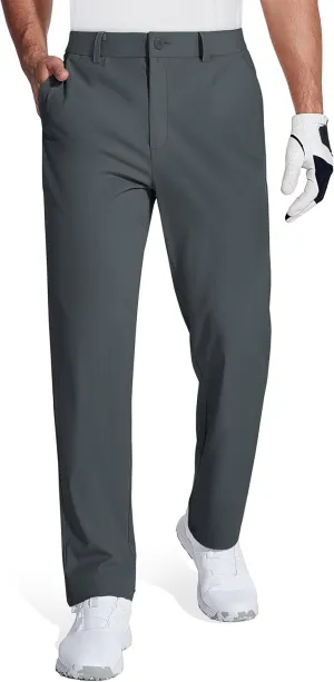 MAGCOMSEN Mens Golf Pants Stretch Dress Pants Quick Dry Water Resistant Lightweight Flat Front Work Pants Moisture Wicking
