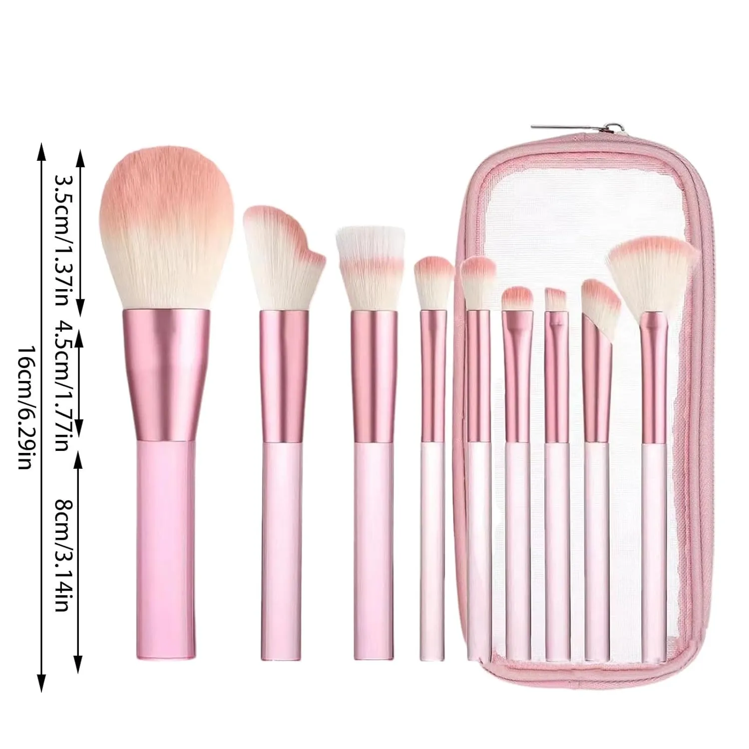 Makeup Brushes with Storage Case, 9 Pcs Synthetic Premium Foundation Brush,Powder Eyeliner Blending Contour Concealer Eyeshadow Brushes for Makeup,Birthday Gifts for Women