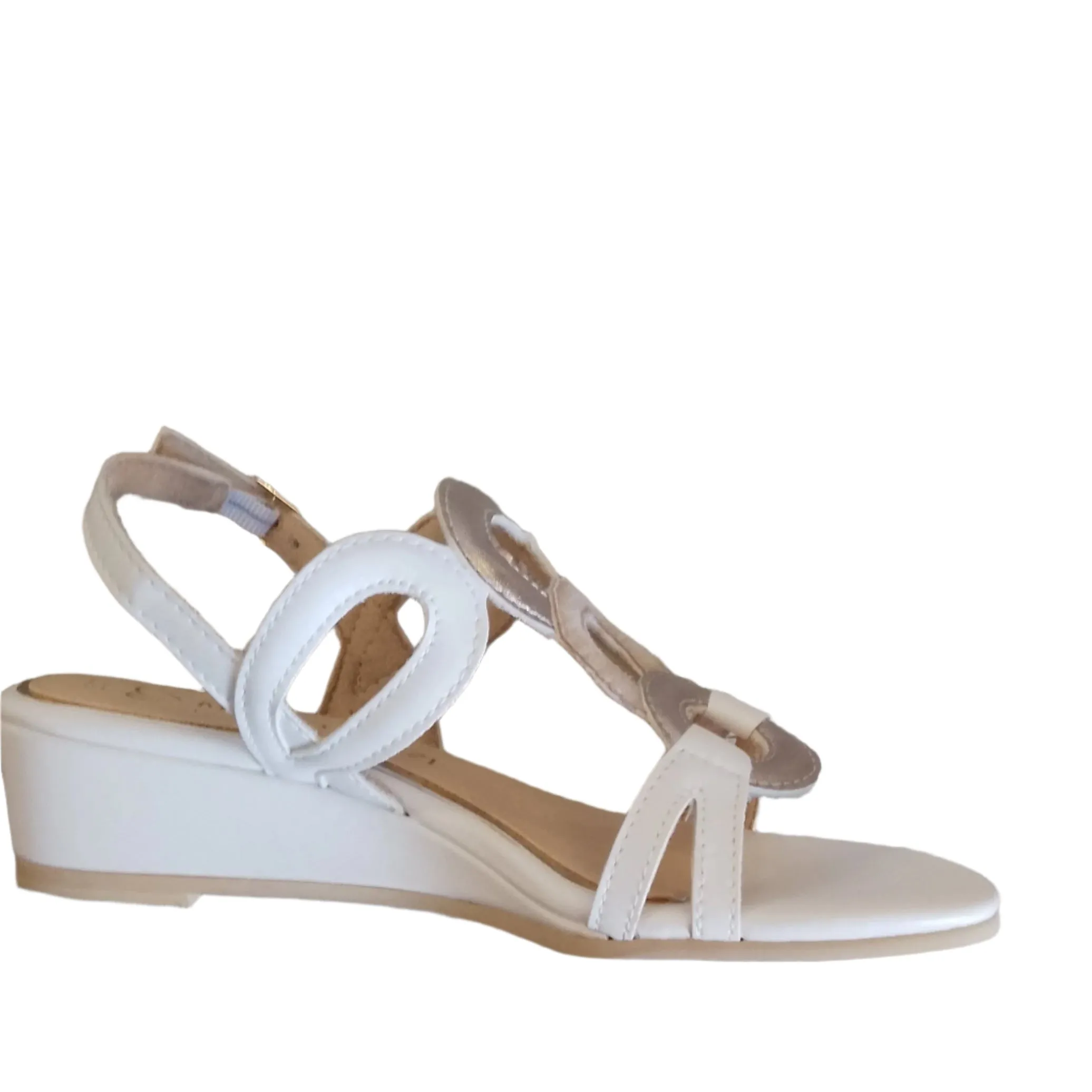 Marco Tozzi White Combination Wedge Sandal