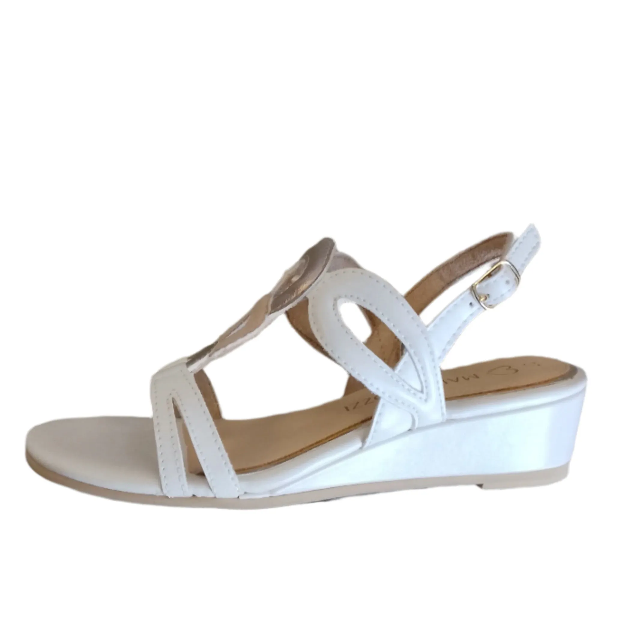 Marco Tozzi White Combination Wedge Sandal