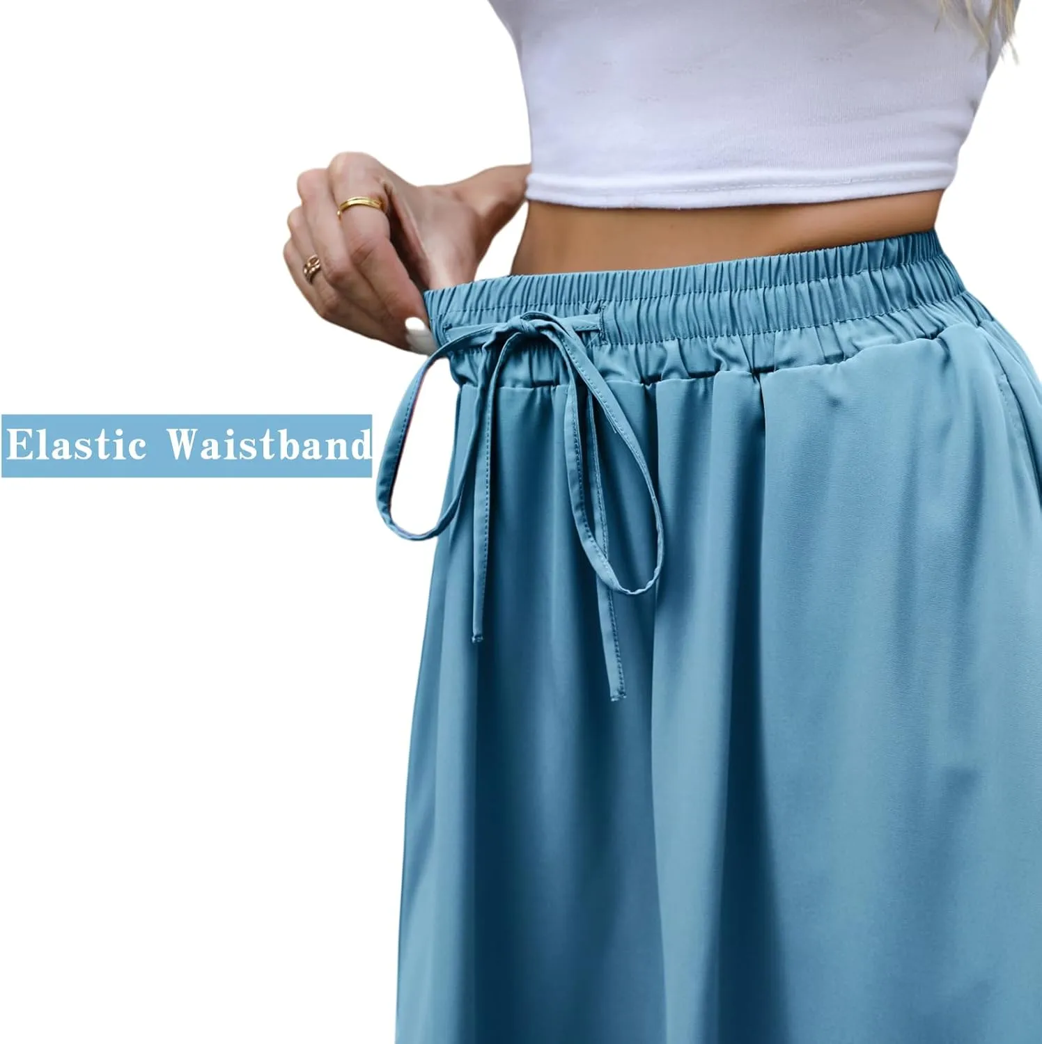 Maxi Skirts for Women with Pockets Long Midi Length Casual Skirt for Beach Party Holiday