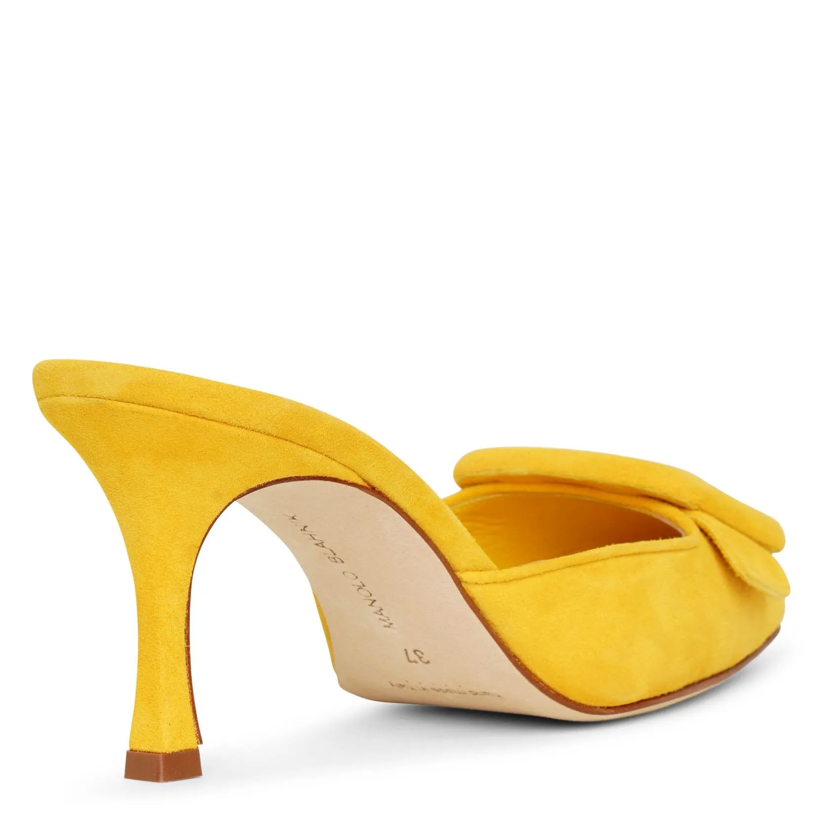 Maysale 70 yellow suede mules