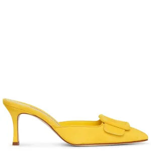 Maysale 70 yellow suede mules