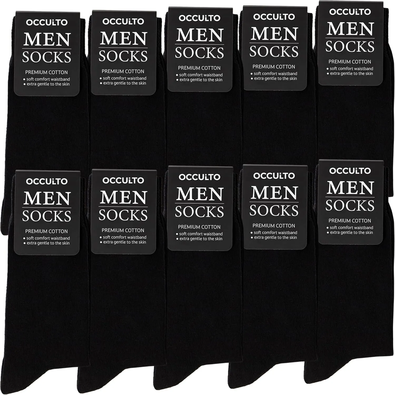 Men Black Dress Socks Pack of 10, Pack of 20 (Model: Hermann)
