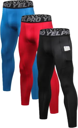 Men’s Compression Pants Athletic Running Leggings Workout Tights Quick Dry Base Layer for Basketball Sports