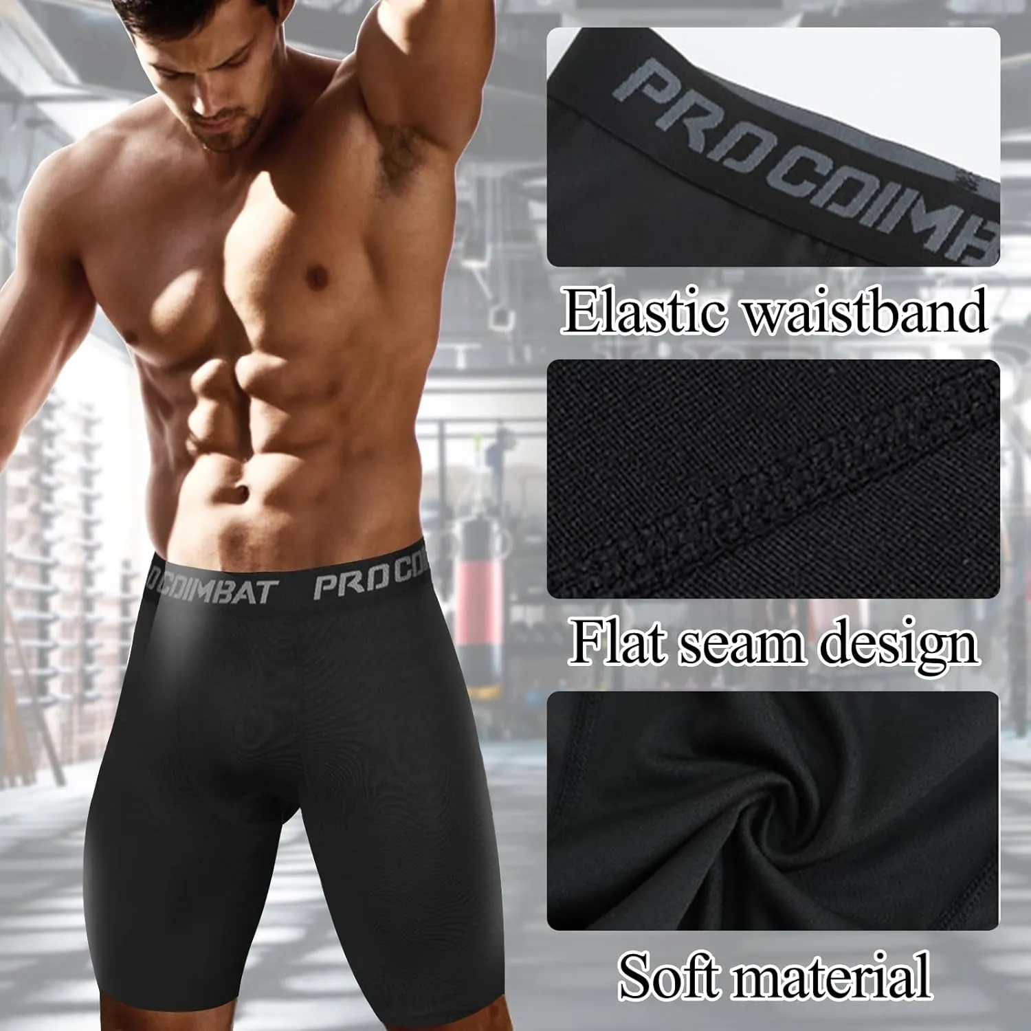 Mens Compression Shorts Sports Running Tights Underwear Athletic Workout Spandex Base Layer Short Biker Basketball