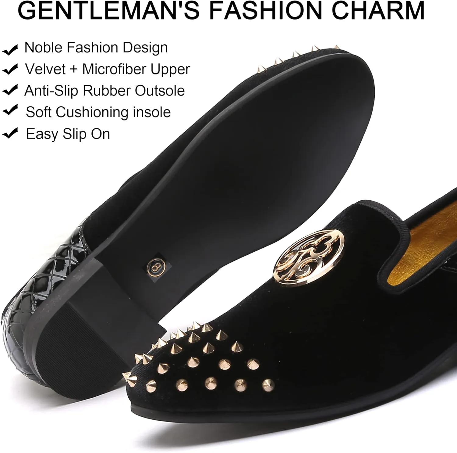 Mens Leopard Loafers Leather Embroidery Spiked Slip on Dress Shoes Slipper Luxury Fashion Penny Prom