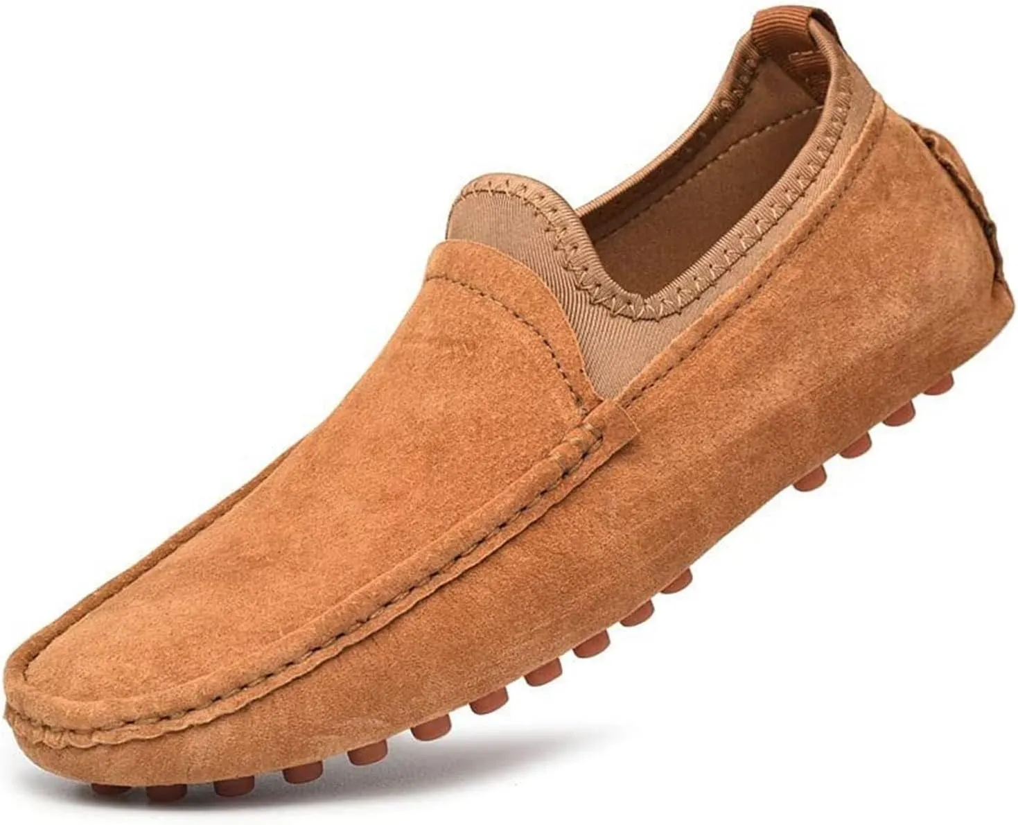 Men's Penny Loafers Suede Slip On Casual Dress Arch Support Boat Shoes for Driving Outdoor