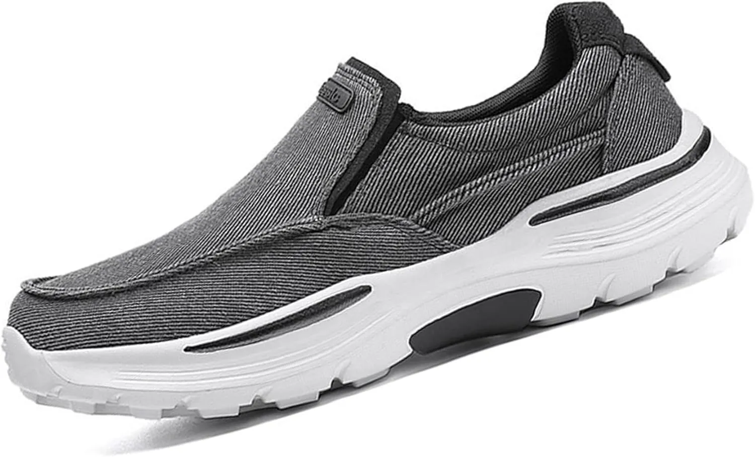 Men's Slip-On Canvas Sneaker Loafer Casual with Arch Support Breathable Stretch Comfort Relaxed Plus Size Flats Walking Shoes