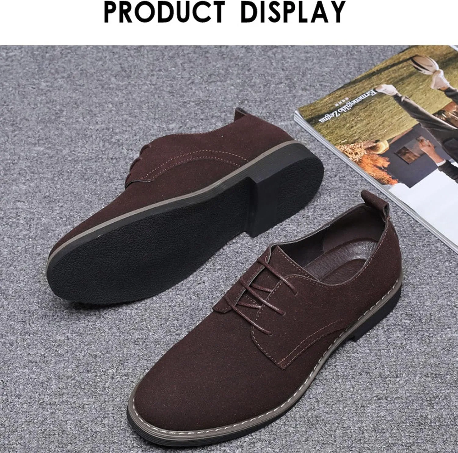 Men's Slip-On Loafer Shoes Fashion Office Dress Shoe Lace up Soft Lightweight Workout Hiking Footwear Orthopedic Flats