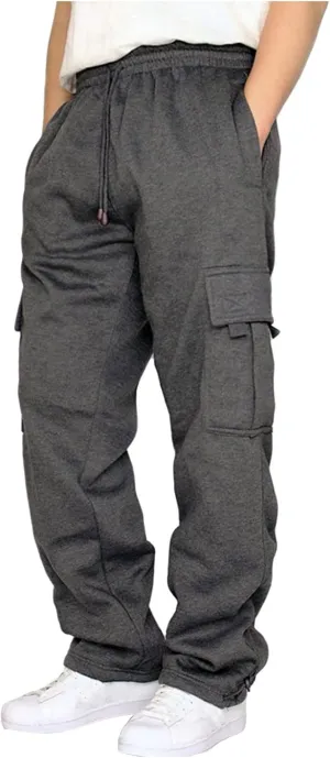 Mens Sweatpants Elastic Waist Relaxed Joggers Baggy Sweat Pants Trousers Athletic Cotton Sweatpants with Pockets