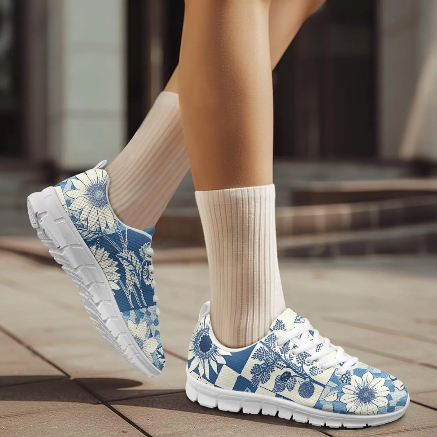 Modysero Shoes for Women Lace Up Tennis Shoes Daily Casual Womens Running Shoes with Mesh Breathable Ladies Footwear