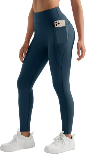 MOOSLOVER Women Workout Leggings with Pockets Compression Runnings Yoga Pants High Waisted Tummy Control Athletic Leggings