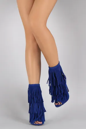 Mule Fringe Multi-purpose Toe Stiletto Long Liliana Peep Layered Connected