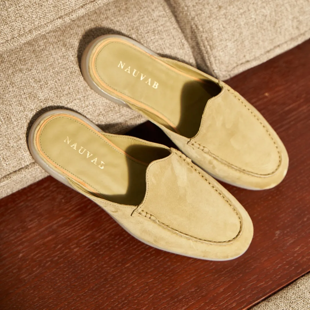 Nagra Mule | Sage Green Suede