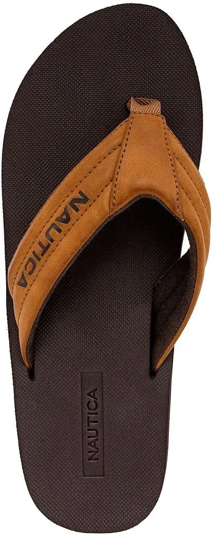 Nautica Men's Flip Flop, Beach Sandal, Boat Slide, Water Slippers