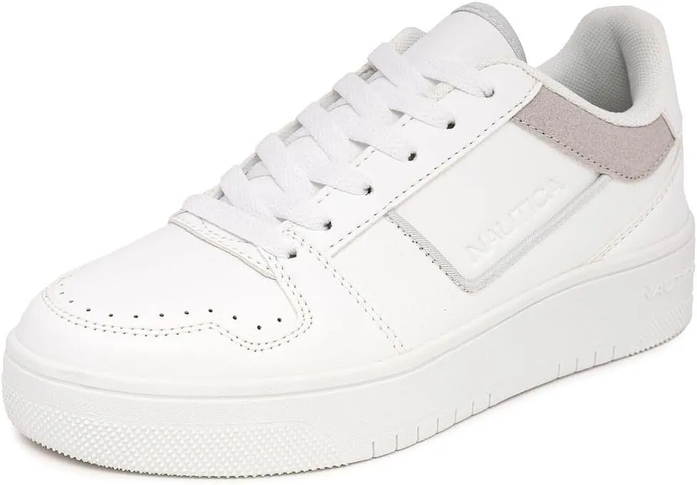 Nautica Women’s Lace-Up Fashion Sneakers – Low-Top Casual Walking & Tennis Shoes with Platform or Regular Heel