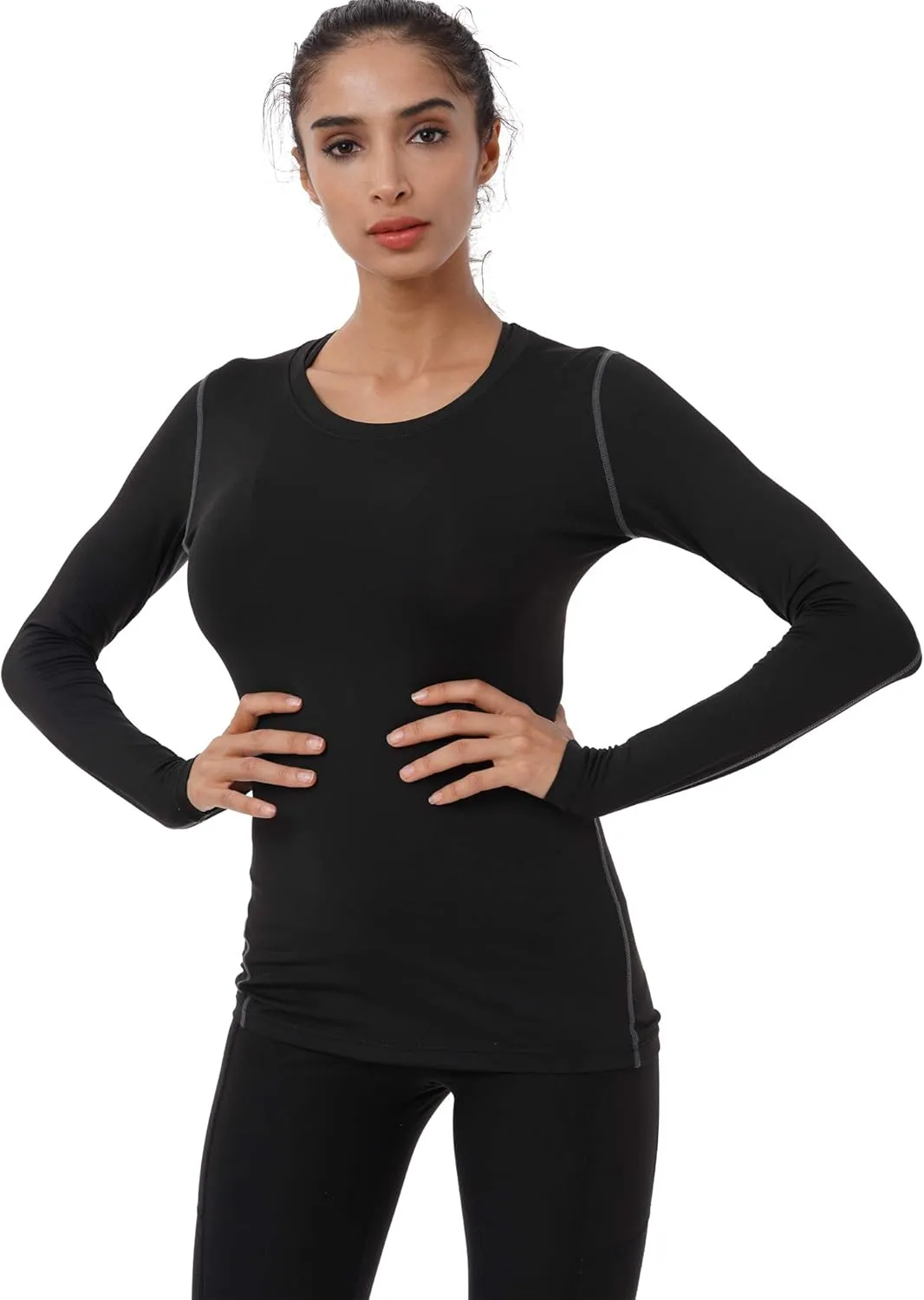 NELEUS Women's 3 Pack Athletic Compression Long Sleeve T Shirt Dry Fit