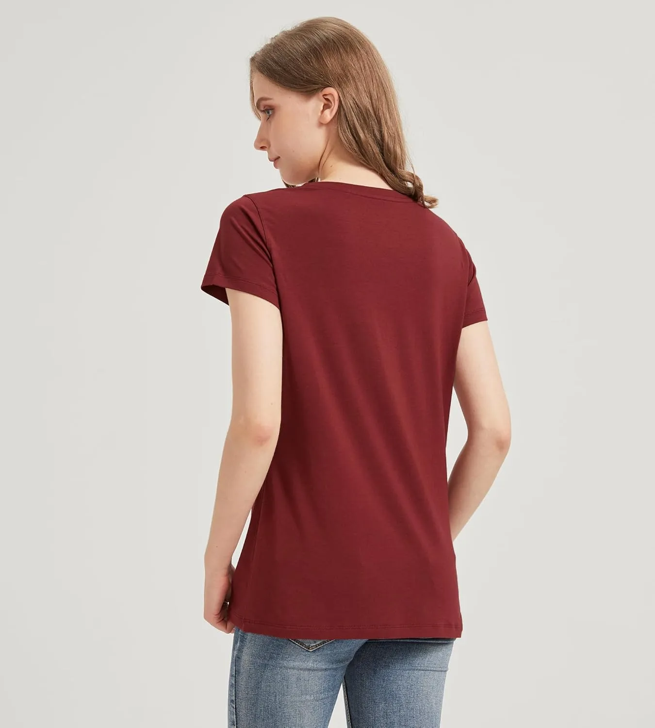 netdraw Women's Ultra-Soft Bamboo Viscose V-Neck T-Shirt Comfy Trendy Casual Sleep Pajama Lounge Tops