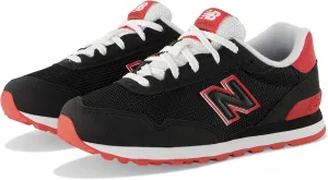 New Balance 515 V1 Lace-up Sneaker, Black/True Red, 12 US Unisex Little Kid