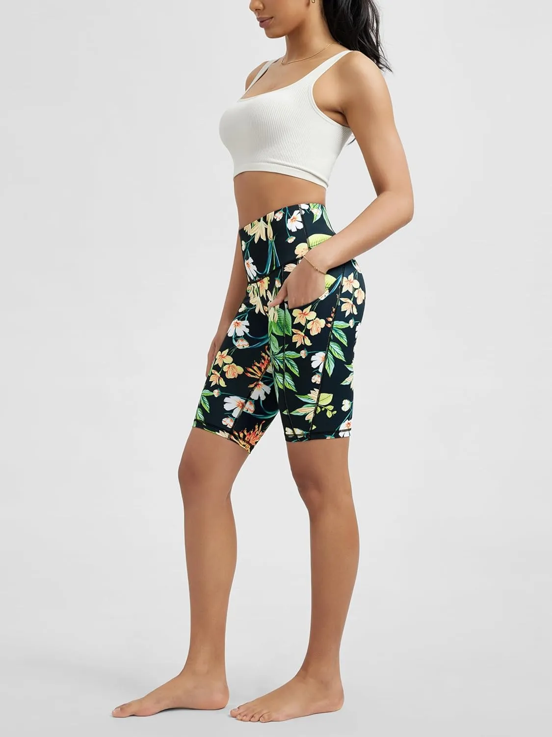 ODODOS Women's Tummy Control Biker Shorts 2.0 with Pockets High Waist Athletic Workout Yoga Shorts-3.5''/ 5"/ 8" / 10" Inseam