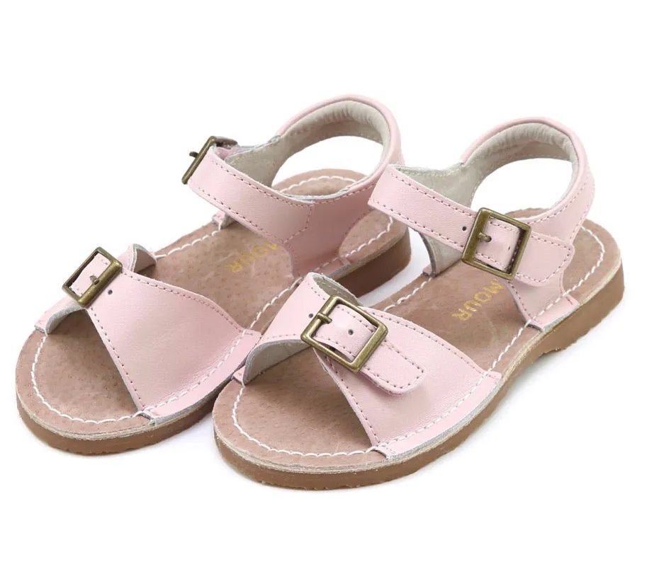 Olivia Leather Buckle Open Toe Sandal