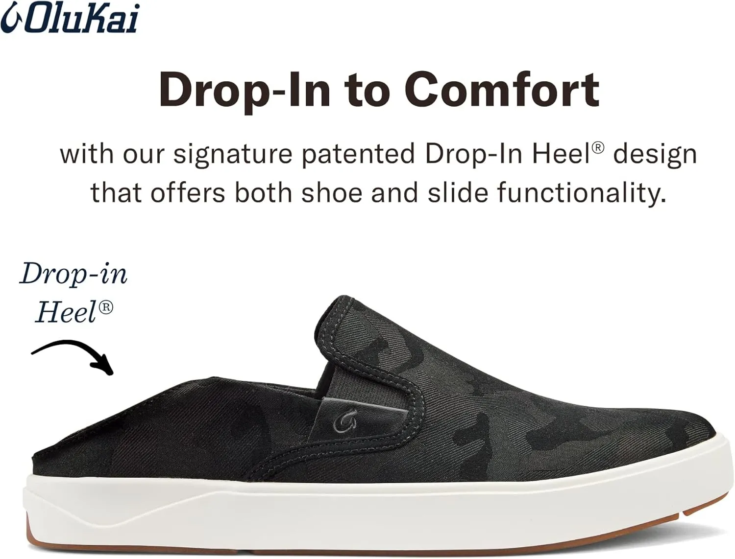 OLUKAI Lae'ahi Pa'i Men's Slip On Sneakers, Lightweight Barefoot Feel & Breathable All-Weather Shoes, Drop-in Heel & Comfort Fit
