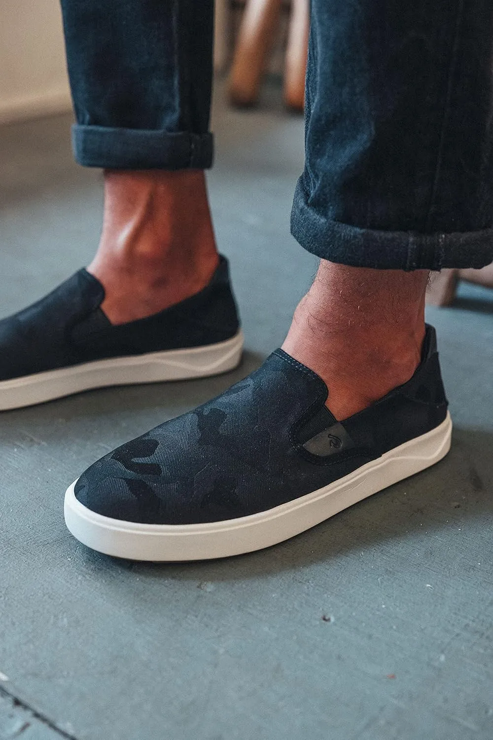 OLUKAI Lae'ahi Pa'i Men's Slip On Sneakers, Lightweight Barefoot Feel & Breathable All-Weather Shoes, Drop-in Heel & Comfort Fit