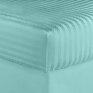 Overstock Home Sweet Home Dream Striped 1200 TC Egyptian Cotton Deep Pocket Bed Sheet Set Aqua Hypoallergenic,Fully Elasticized Fitted Sheet,Cooling Queen