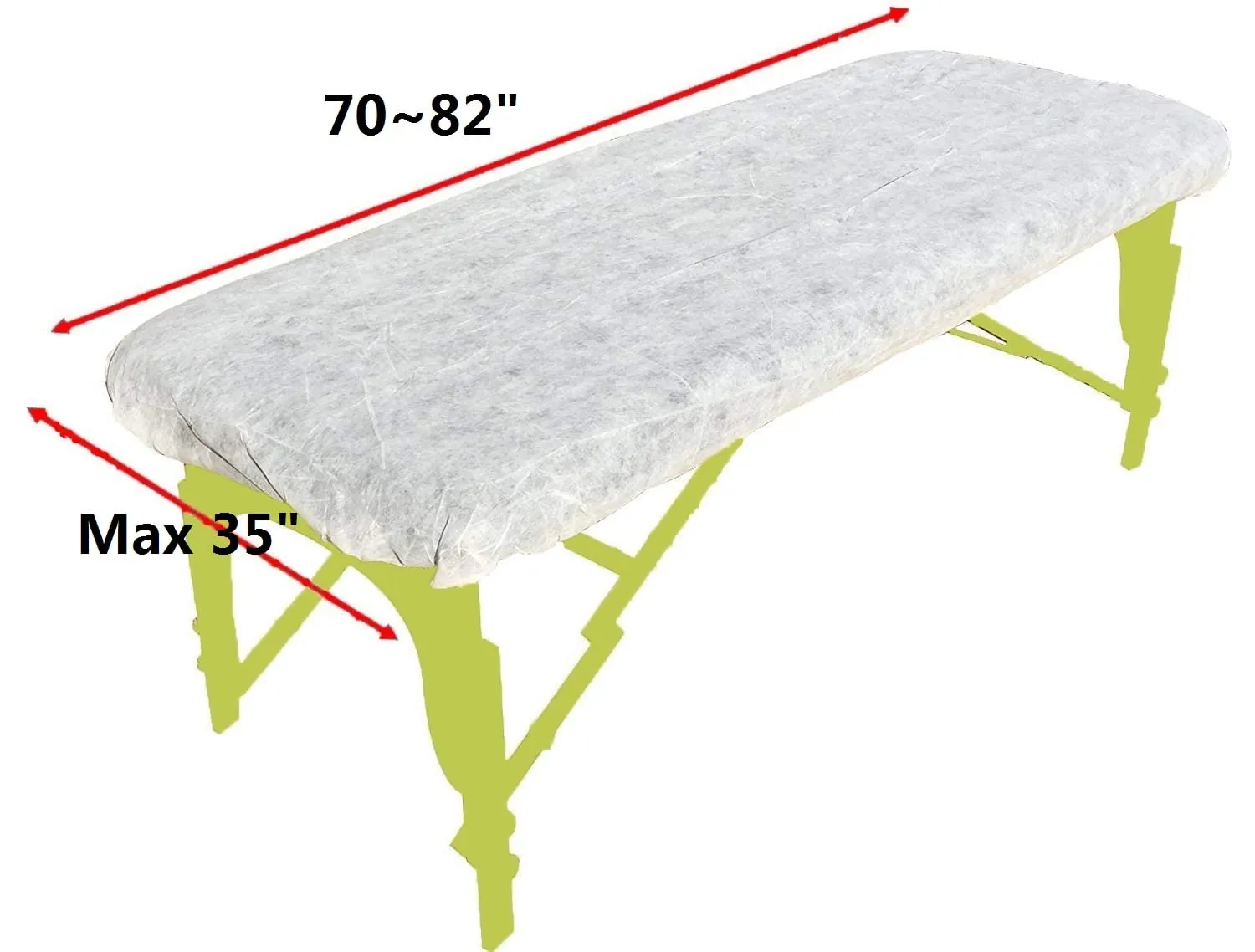 Pack of 20 Disposable Fitted Massage Table Sheets Bed Covers with Elastic Maximum 82 x 35 inches White LZ015W