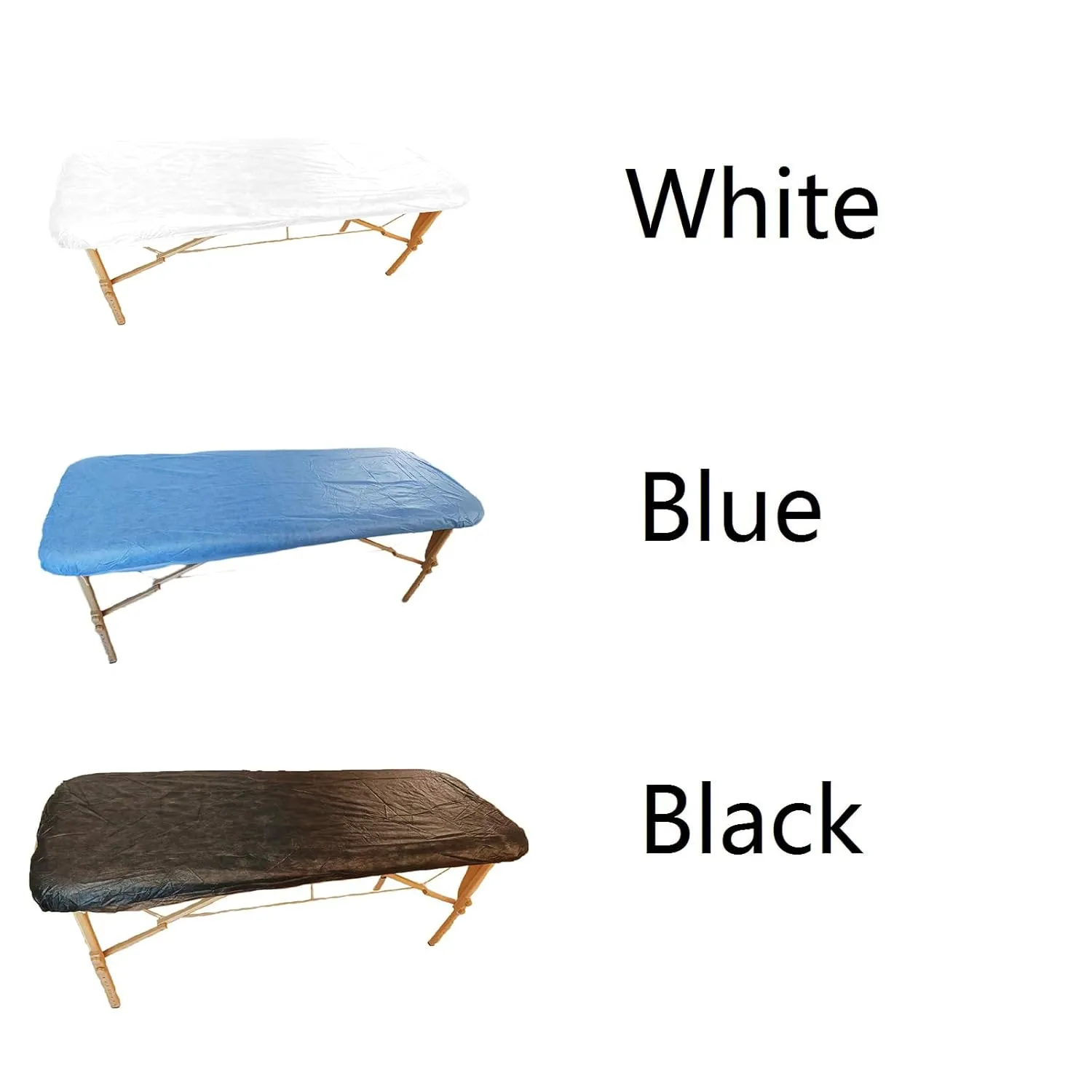 Pack of 20 Disposable Fitted Massage Table Sheets Bed Covers with Elastic Maximum 82 x 35 inches White LZ015W