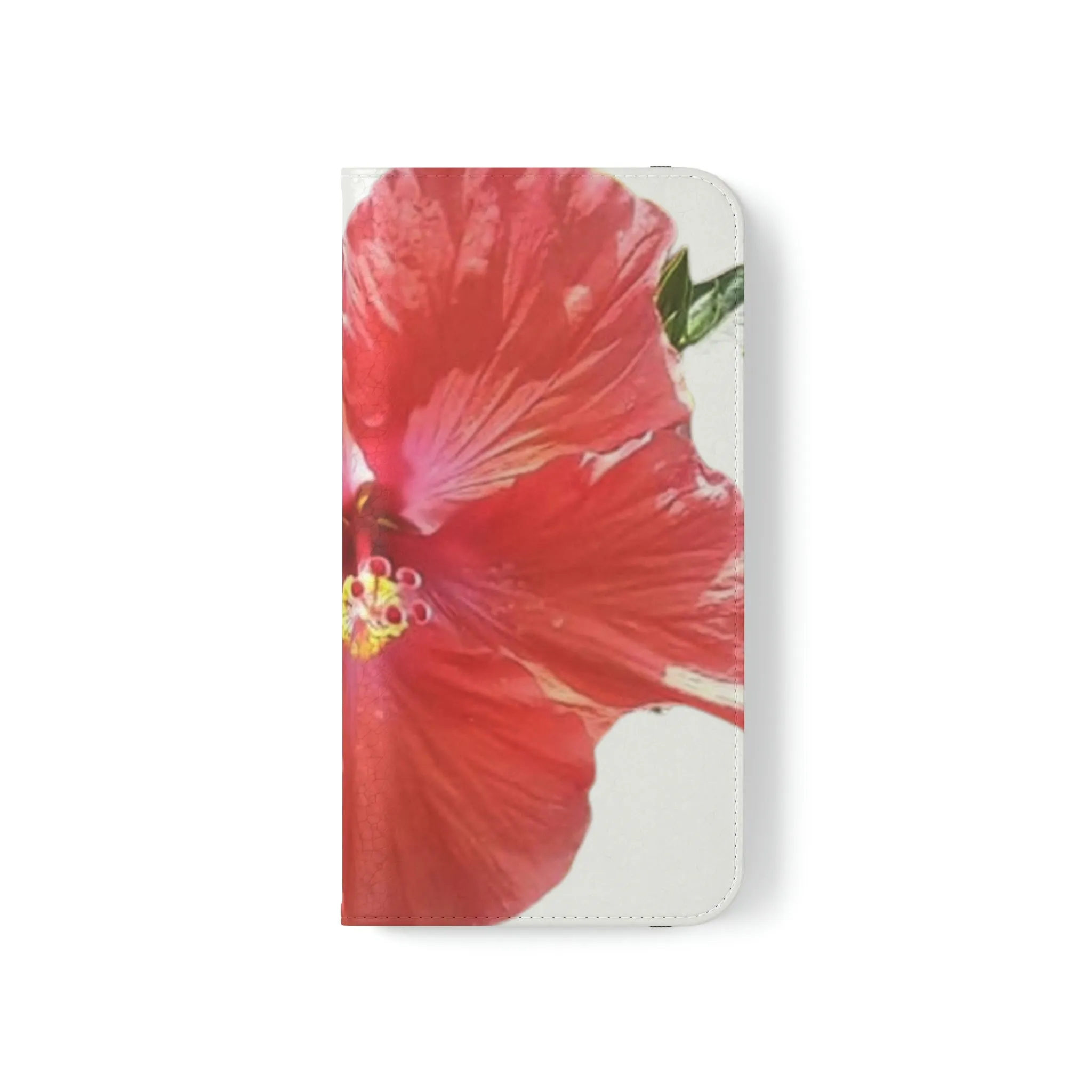 Peach Hibiscus White Background | Folio Phone Case | High Bloom Collection | Life By Ortavia