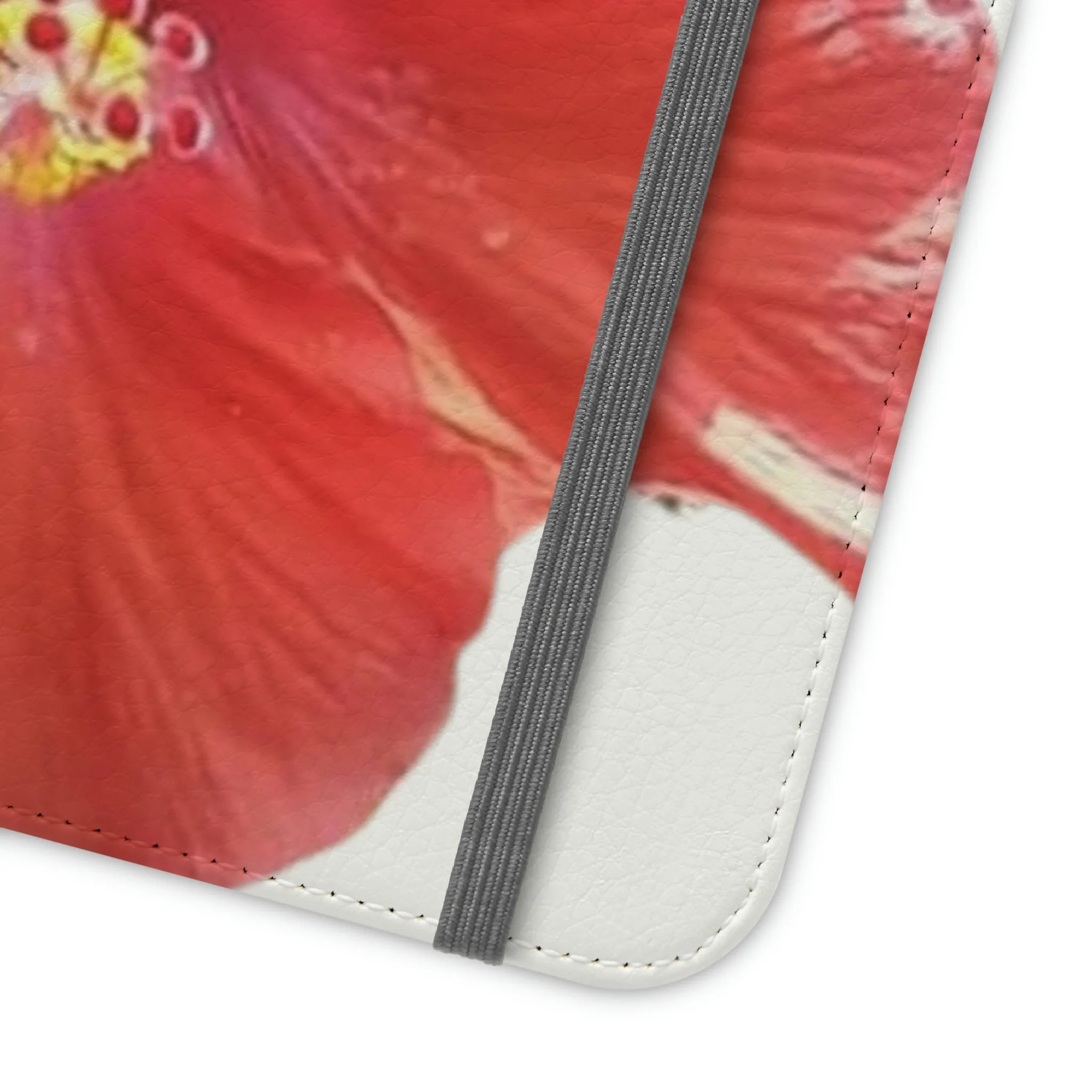 Peach Hibiscus White Background | Folio Phone Case | High Bloom Collection | Life By Ortavia
